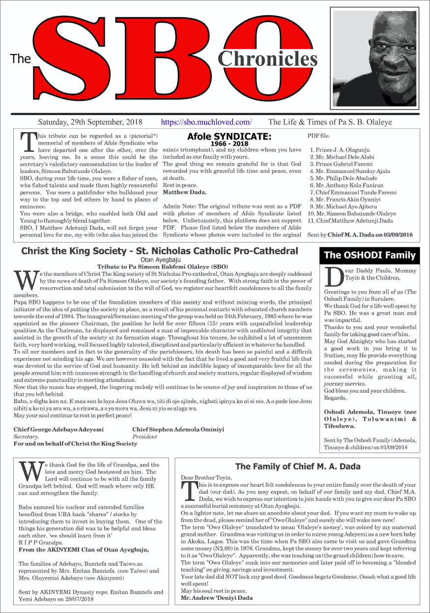 Pa SBO - A Life of Service